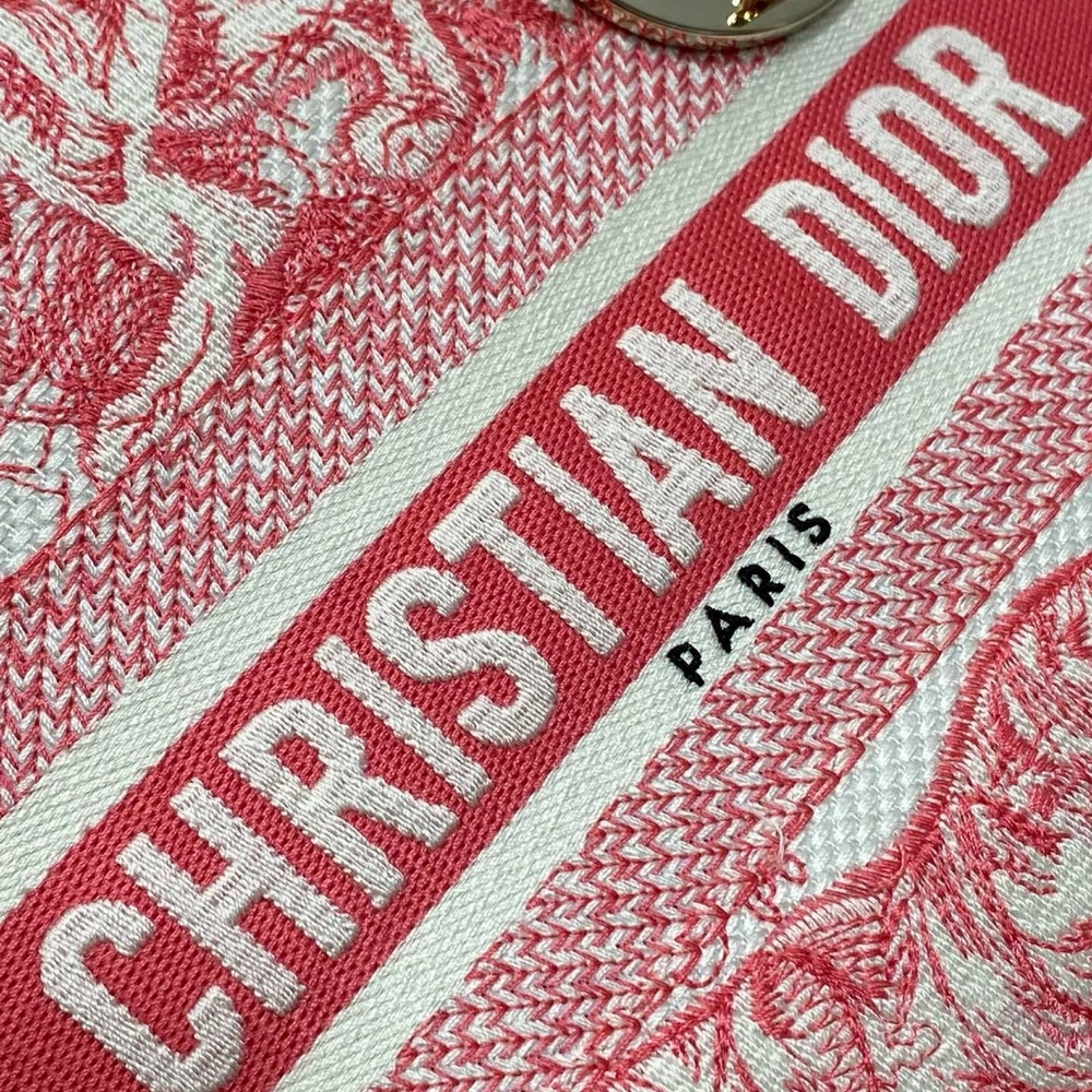 Medium Lady Dior Bag Pink Toile - Picture 7 of 7